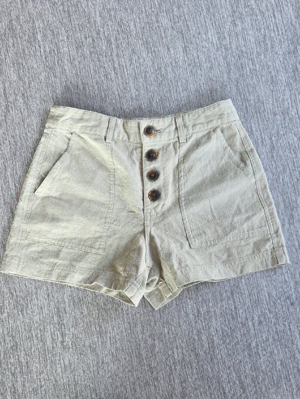 O'Neill Morrison High-Waist Sage Button-Front Women's Shorts Size 25